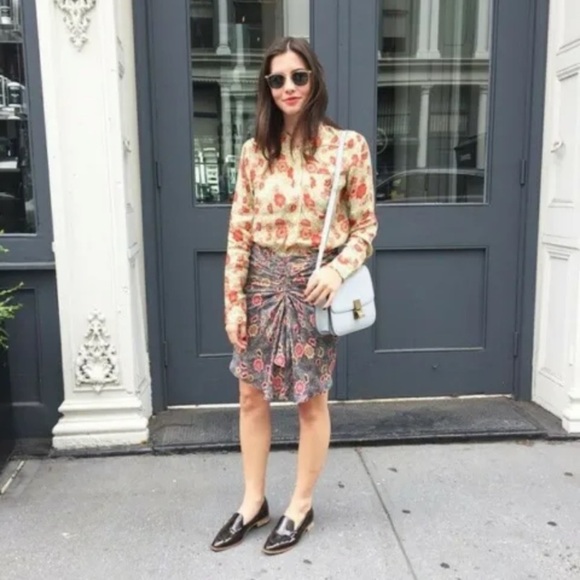 Isabel Marant Etoile sevan Slavic flower gathered floral Skirt 18498 - Picture 5 of 16